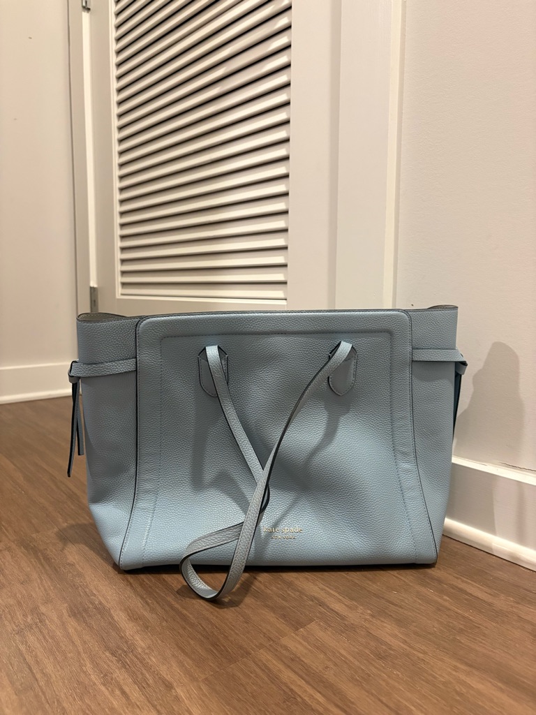 Kate Spade Light Blue Leather Tote Bag